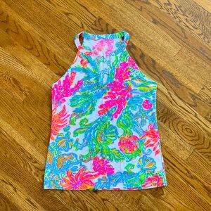 Lilly Pulitzer biased cut tank top colorful pattern Size small